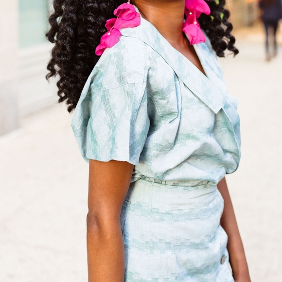 Vtg 80s Boho Festive Matching Blouse Skirt S - Picture 4 of 4